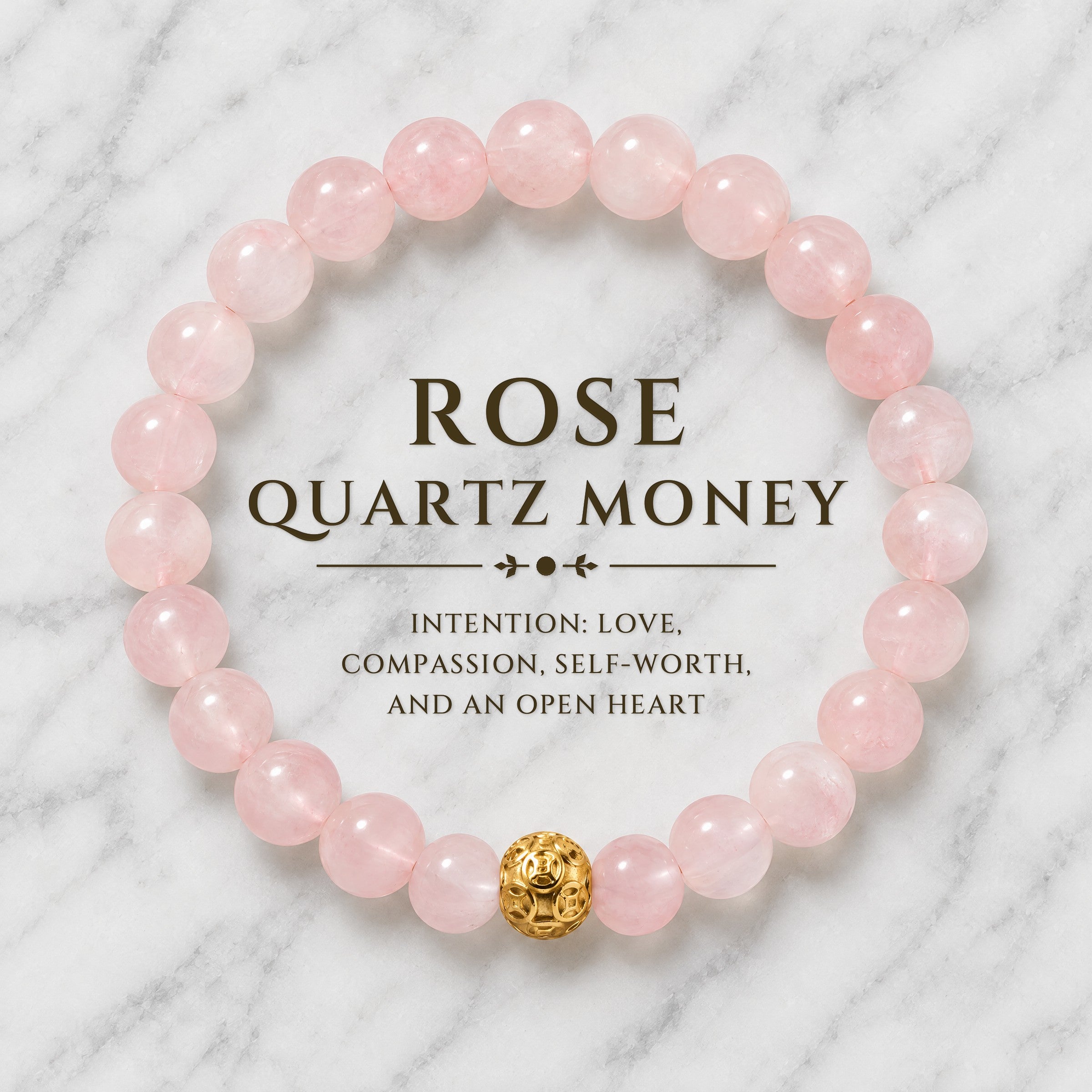 Rose Quartz Money Ball Romance Bracelet