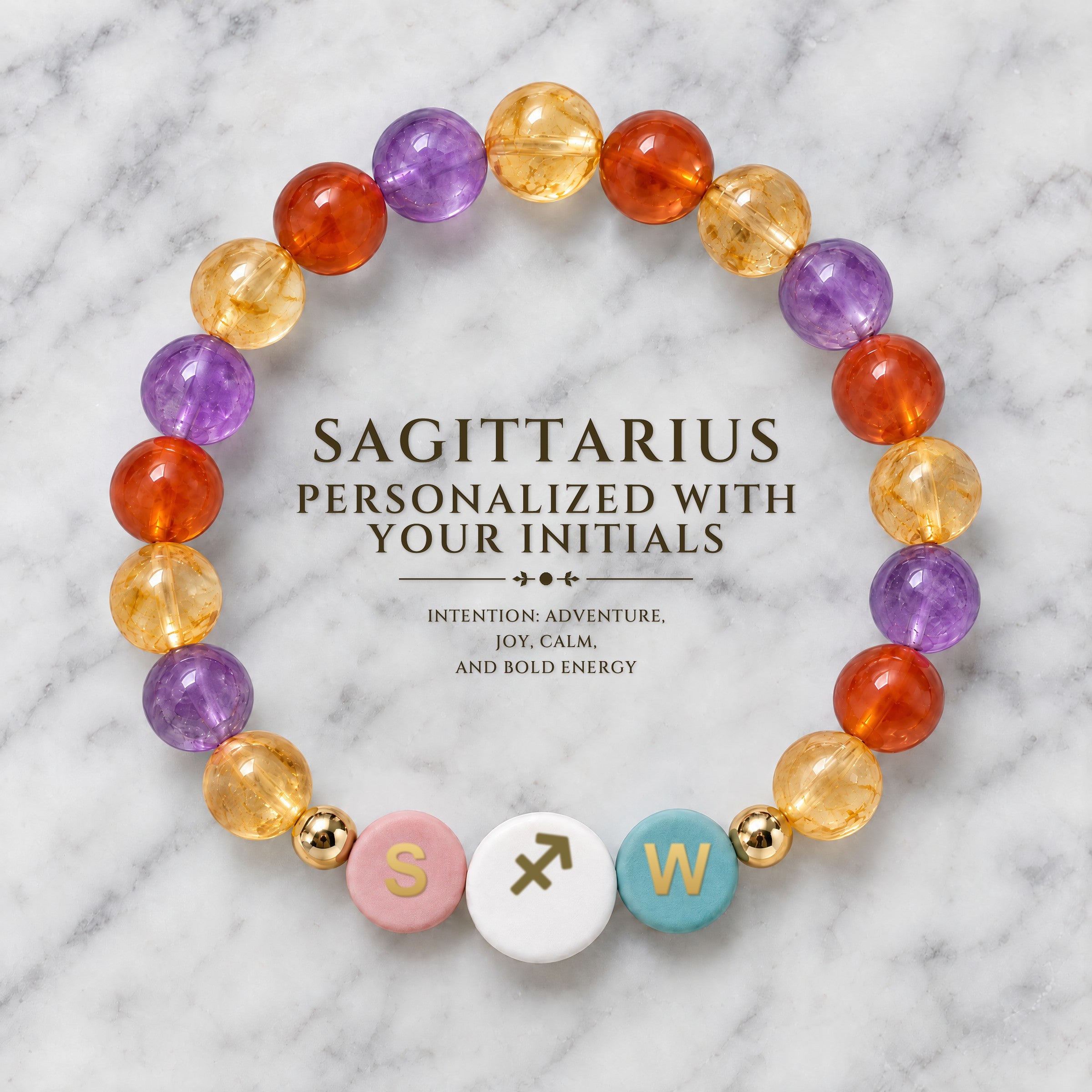 Sagittarius Initial Charm Bracelet