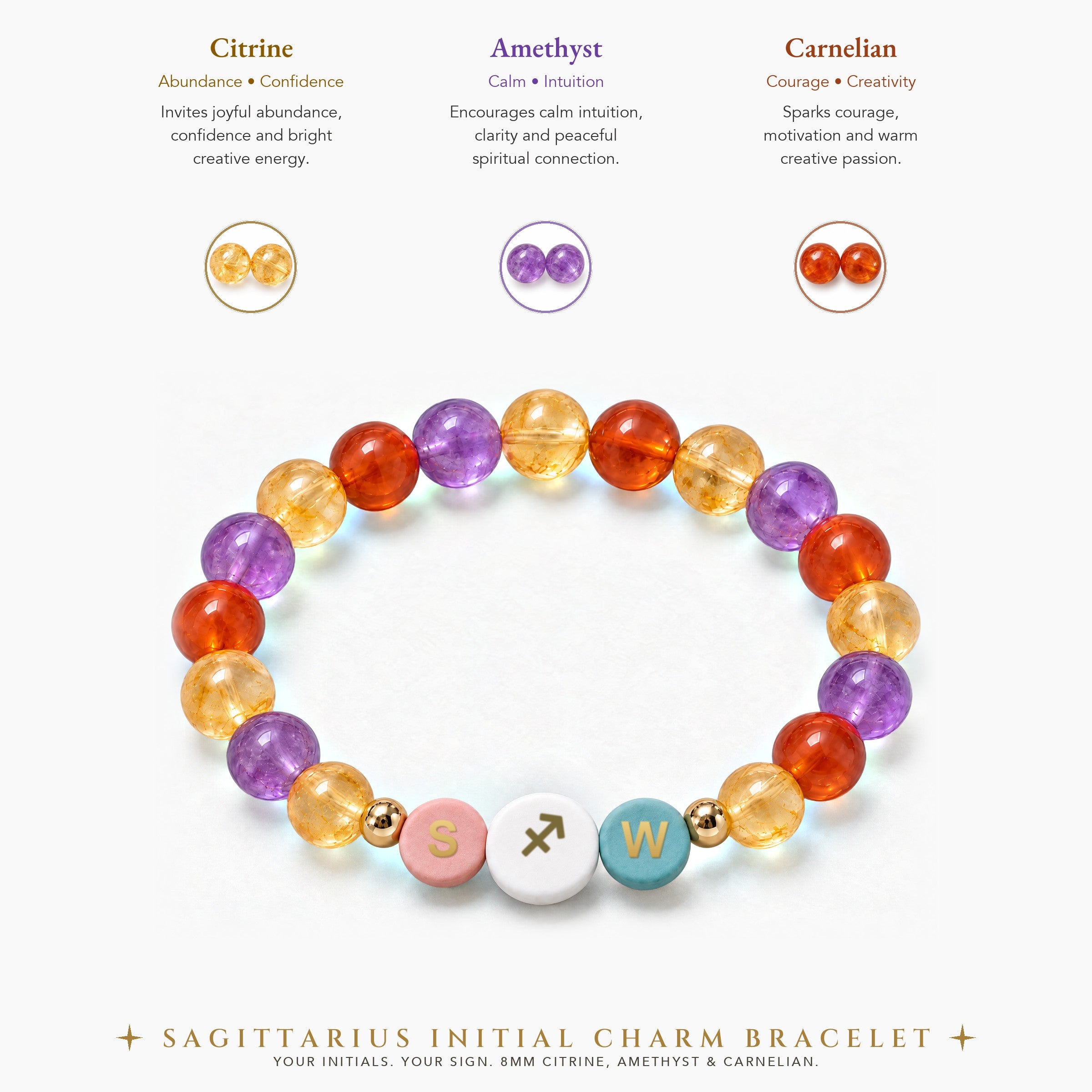 Sagittarius Initial Charm Bracelet