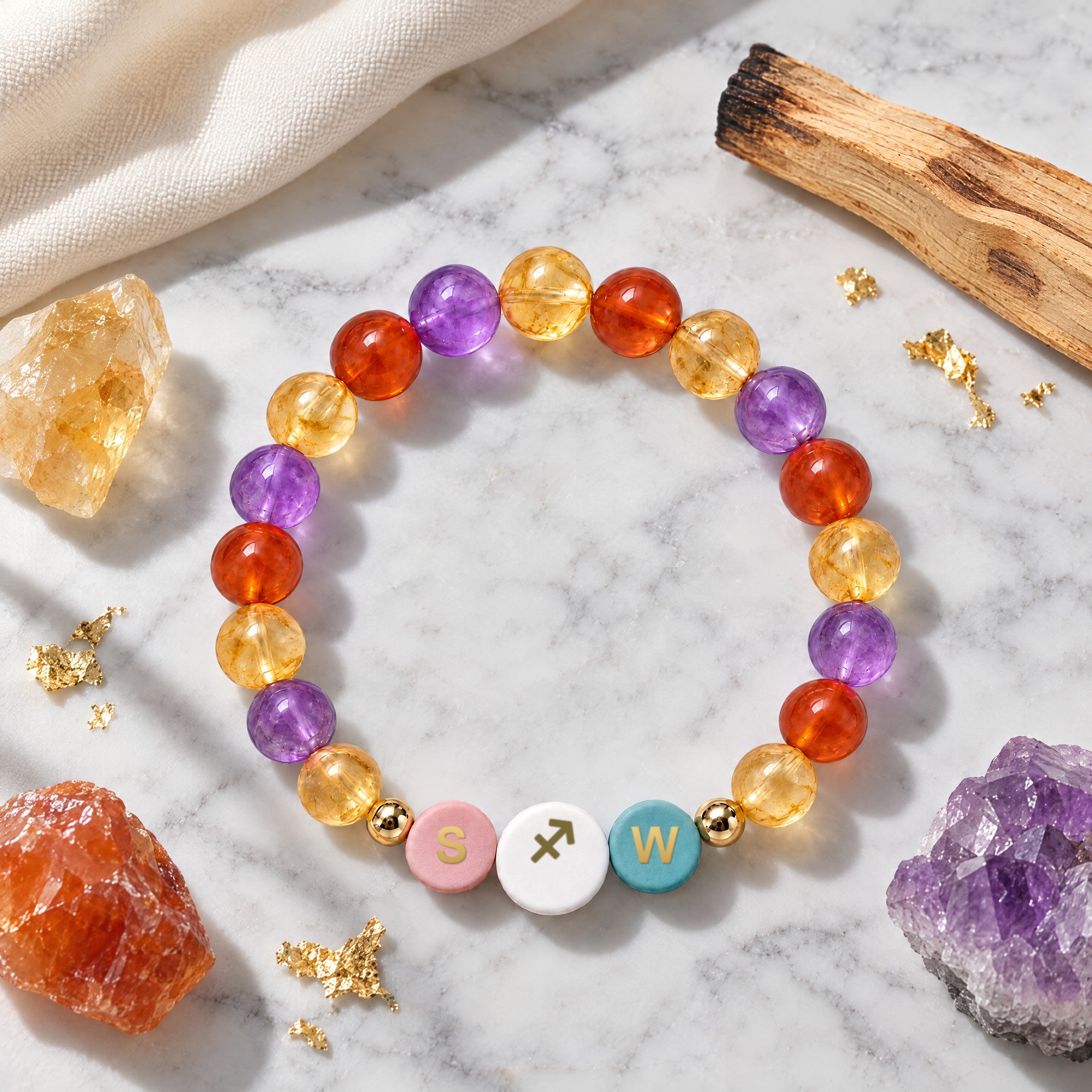 Sagittarius Initial Charm Bracelet