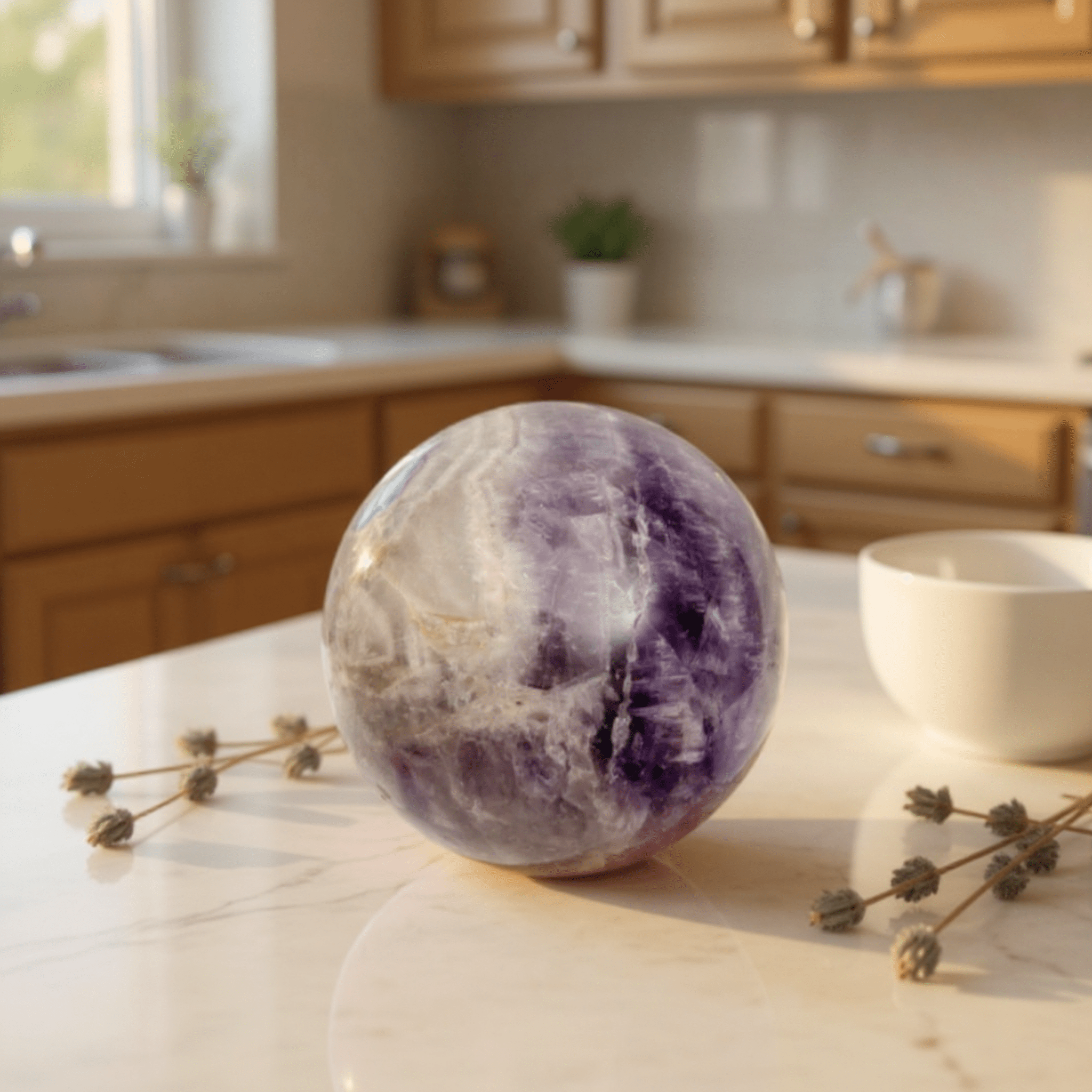 Sal's Chevron Amethyst Sphere - Eat.Read.Love.