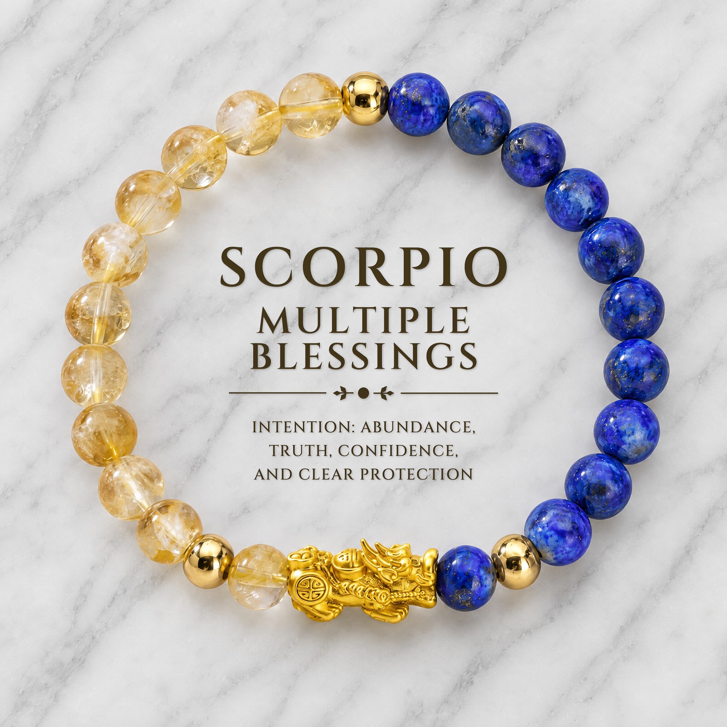 Scorpio Zodiac Feng Shui Pixiu Bracelet