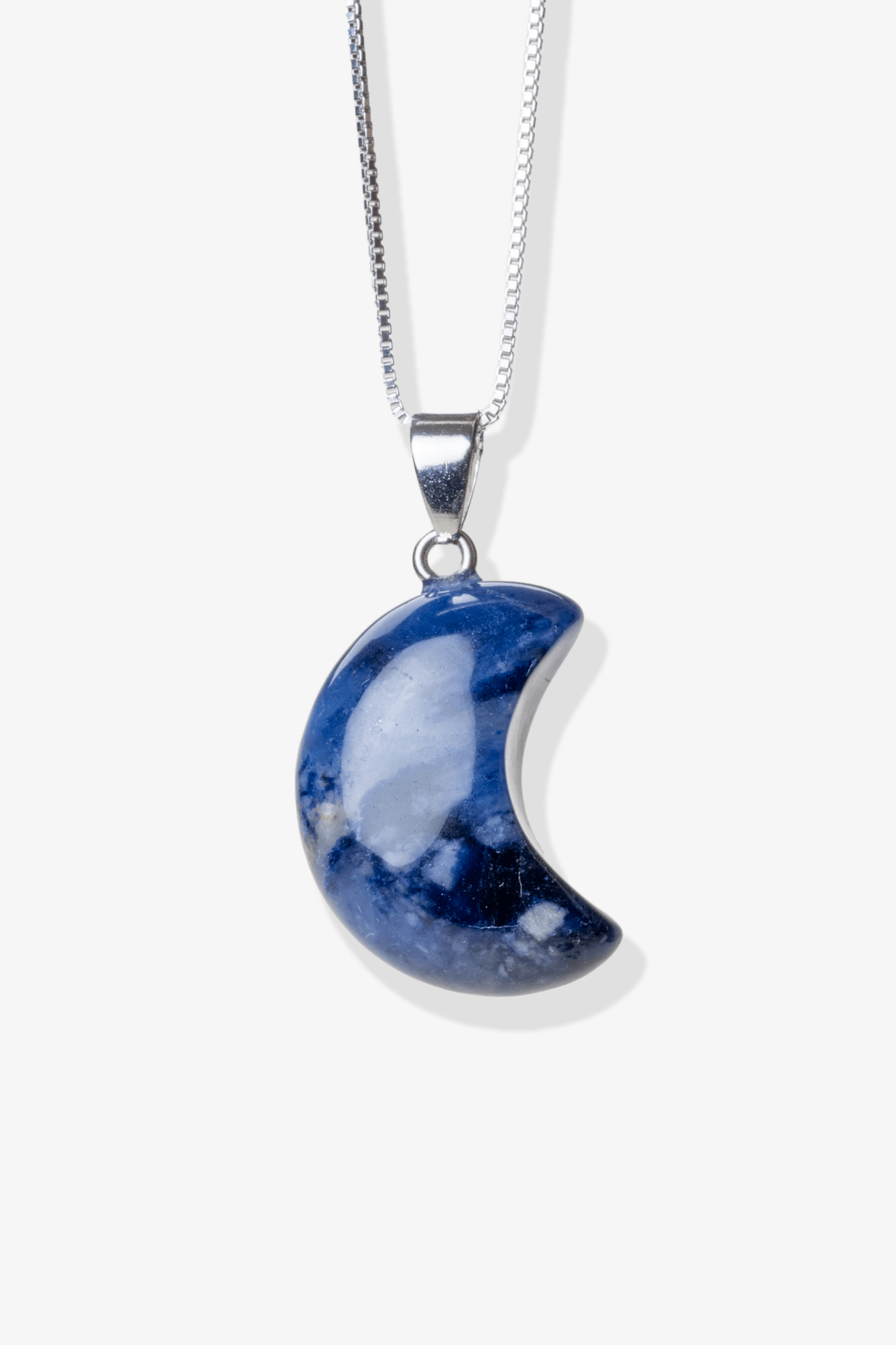 Sodalite Crescent Moon Pendant - Eat.Read.Love.