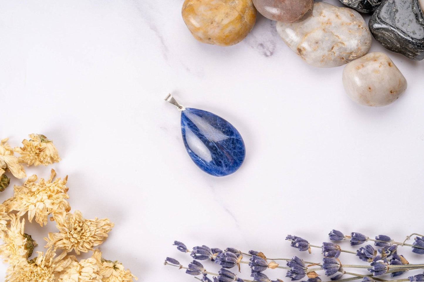 Sodalite Teardrop Pendant - Eat.Read.Love.