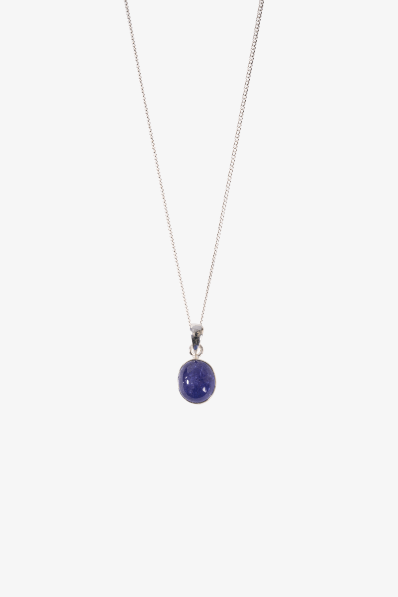 Tanzanite Oval Sterling Silver Pendant - Eat.Read.Love.