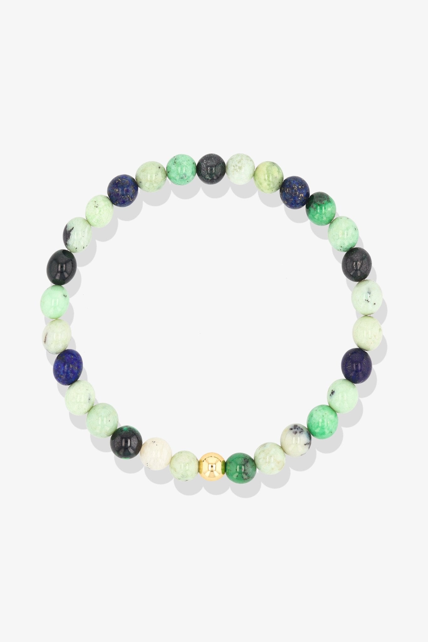 Taurus Green Garnet and Lapis Lazuli Crystal Bracelet with REAL Gold - Eat.Read.Love.