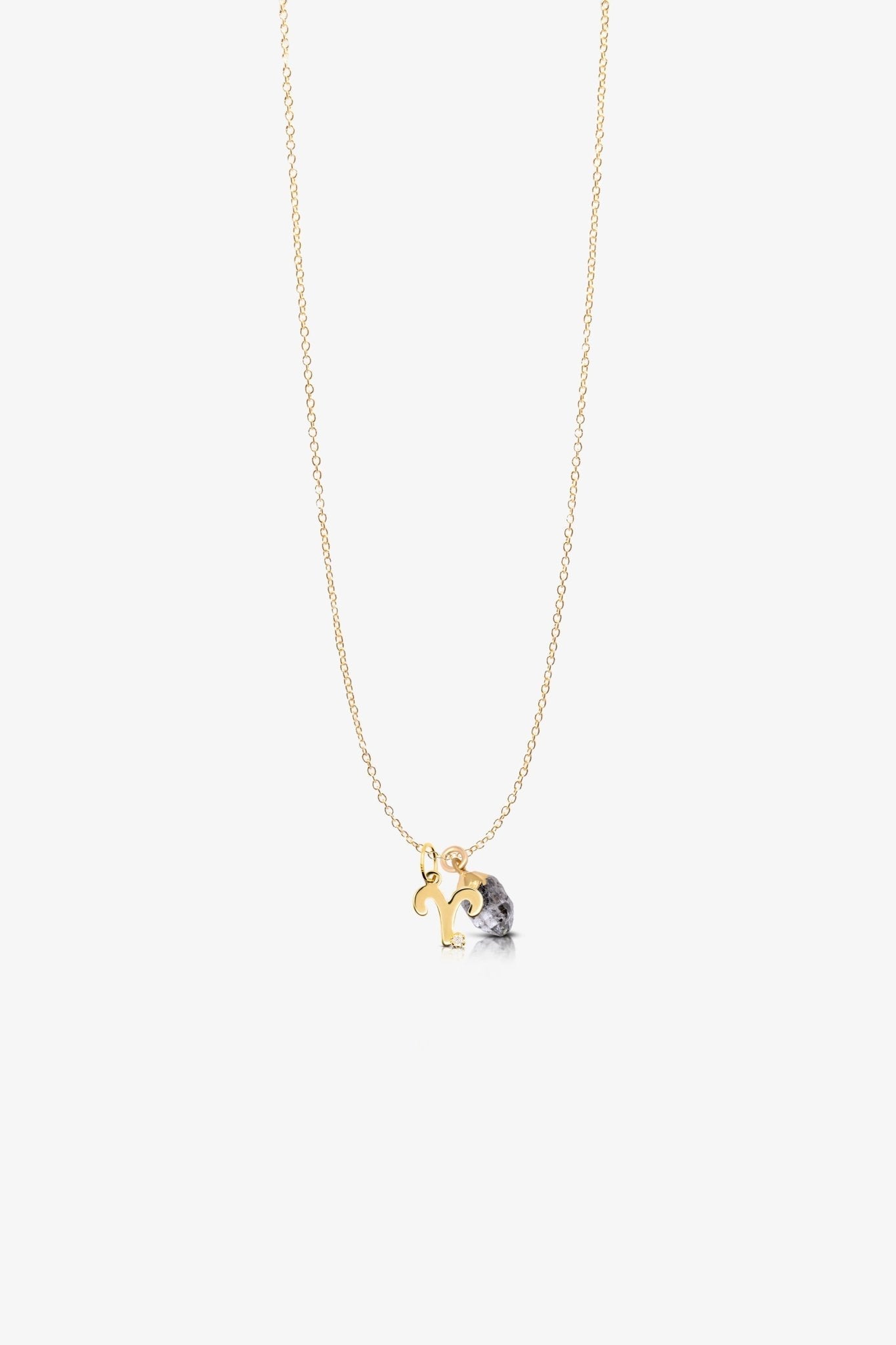 The Aries' Decadent Diamond Birthstone With 14k Gold Necklace - Eat.Read.Love.