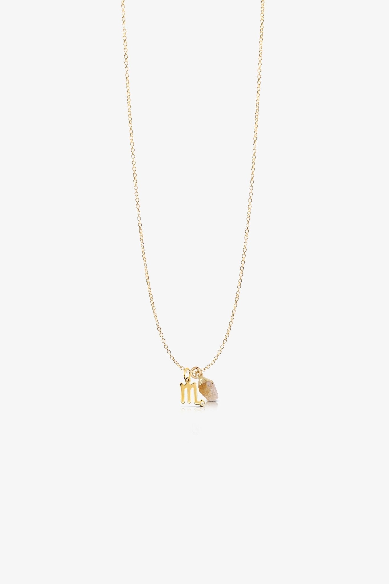 The Scorpios' Celestial Citrine Birthstone With 14k Gold Necklace - Eat.Read.Love.