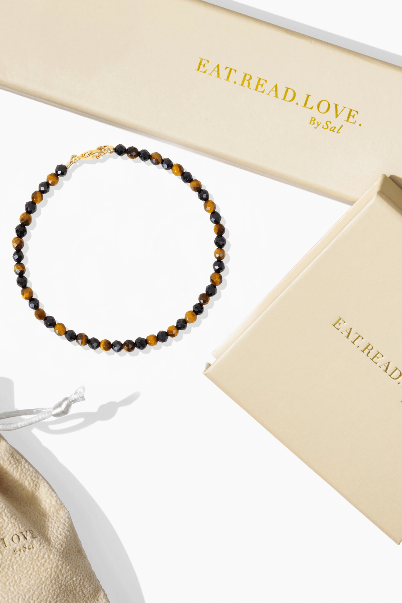 Tigers Eye and Black Spinel Bracelet - Power and Luck - Eat.Read.Love.