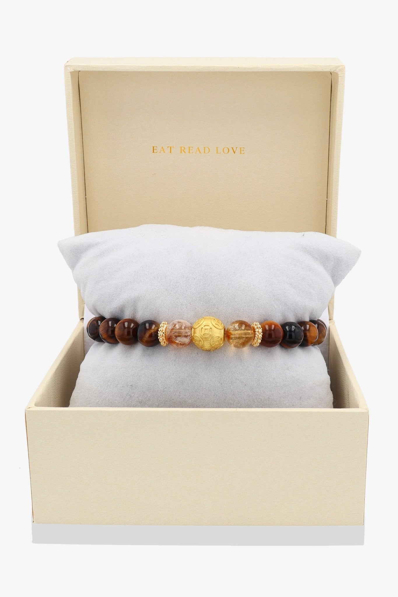 Tigers Eye Money Magnet 18k Gold Vermeil Lucky Coin Charm - Eat.Read.Love.