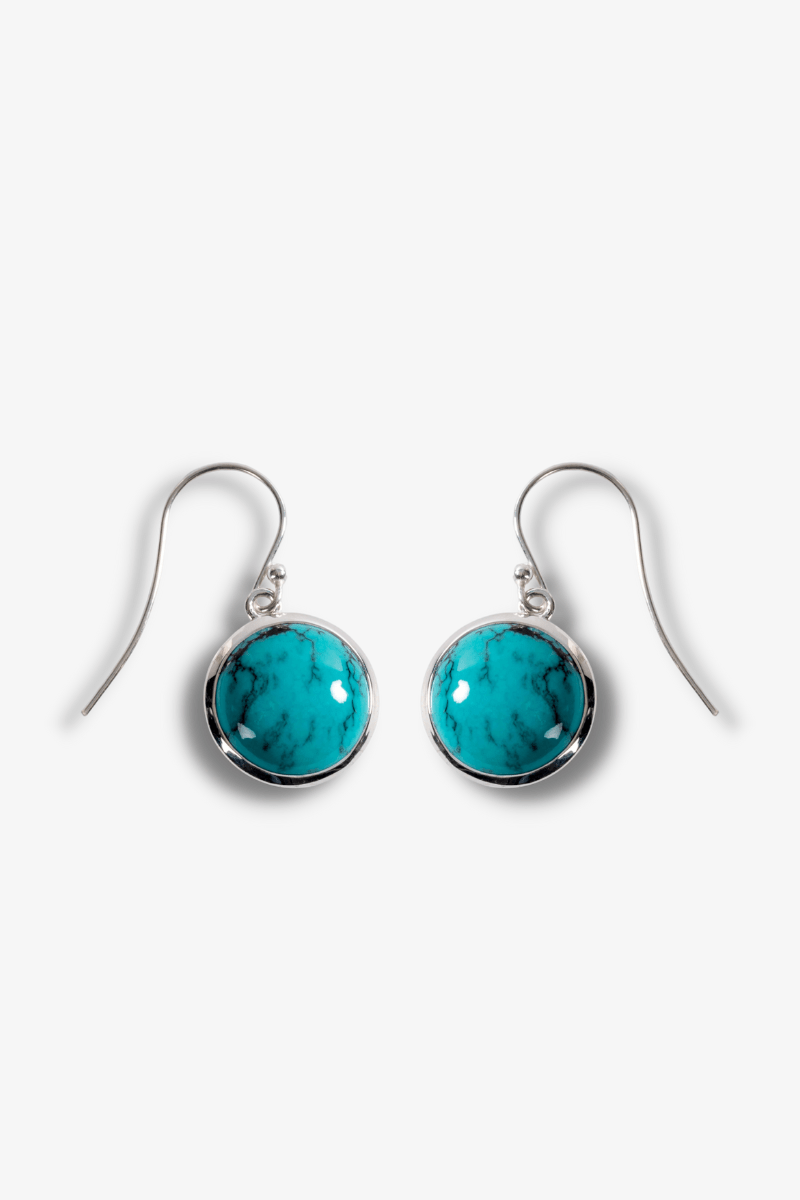 Turquoise Sterling Silver Earrings - Eat.Read.Love.