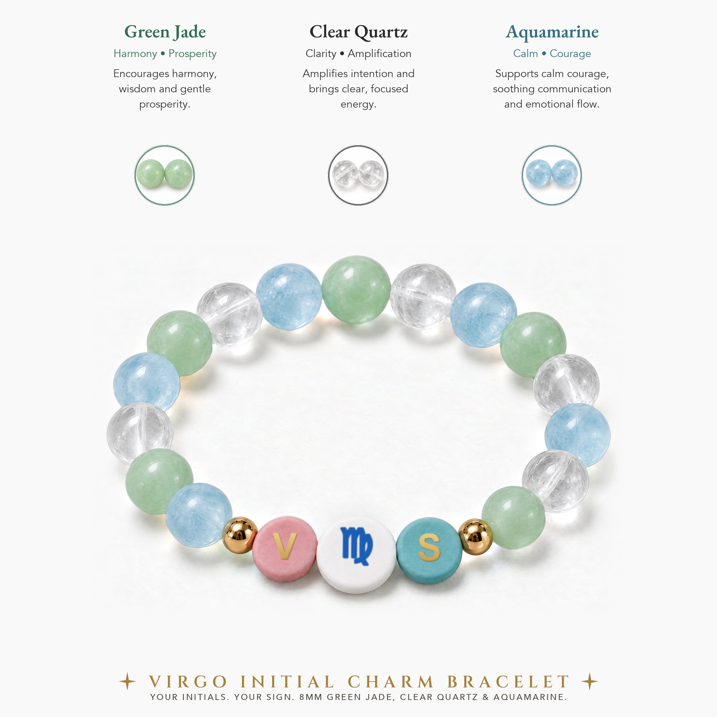 Virgo Initial Charm Bracelet