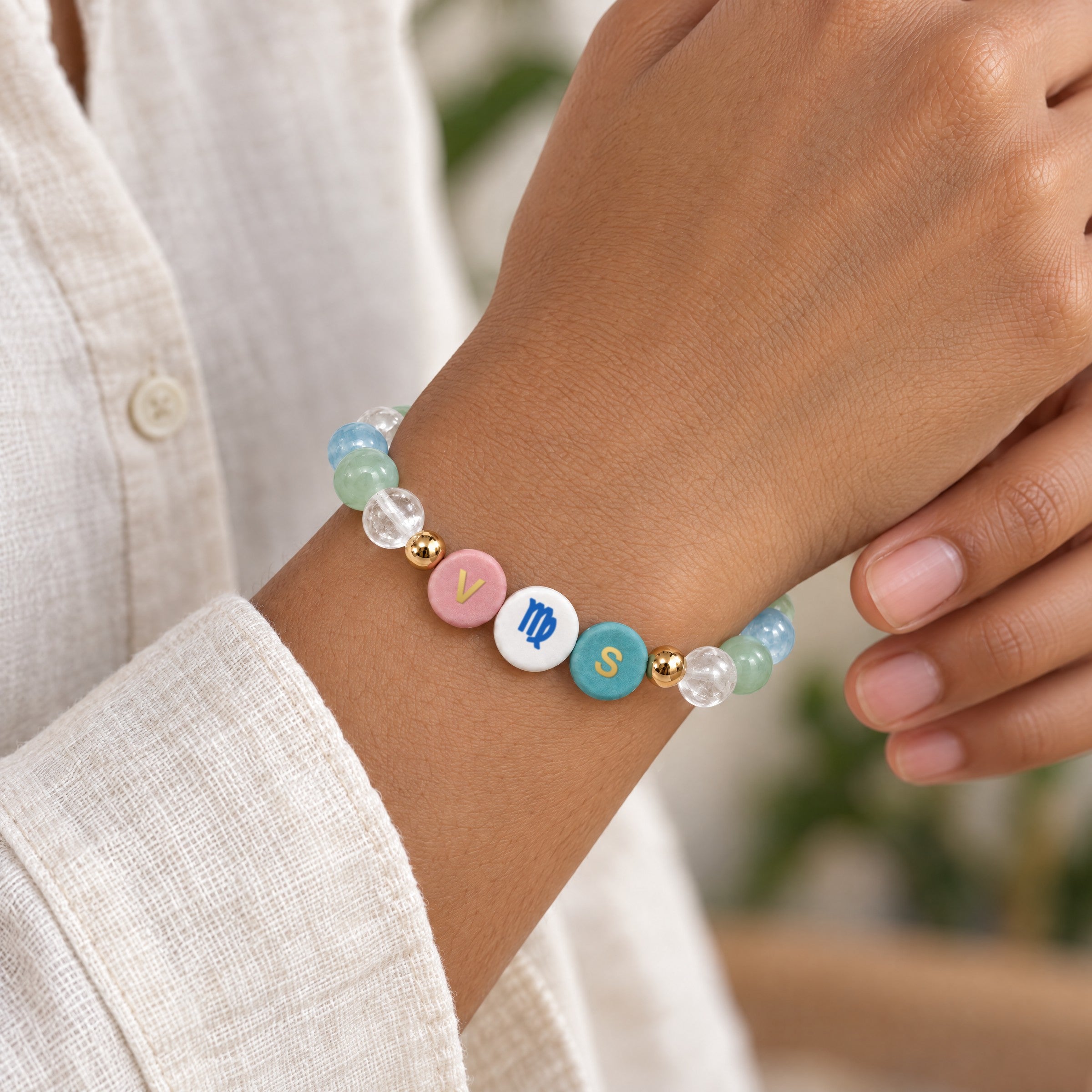 Virgo Initial Charm Bracelet