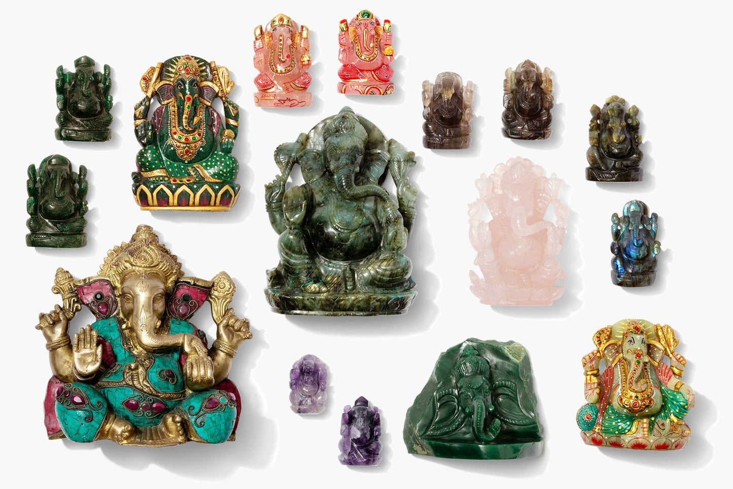 Green Quartz Painted Ganesha - Eat.Read.Love.