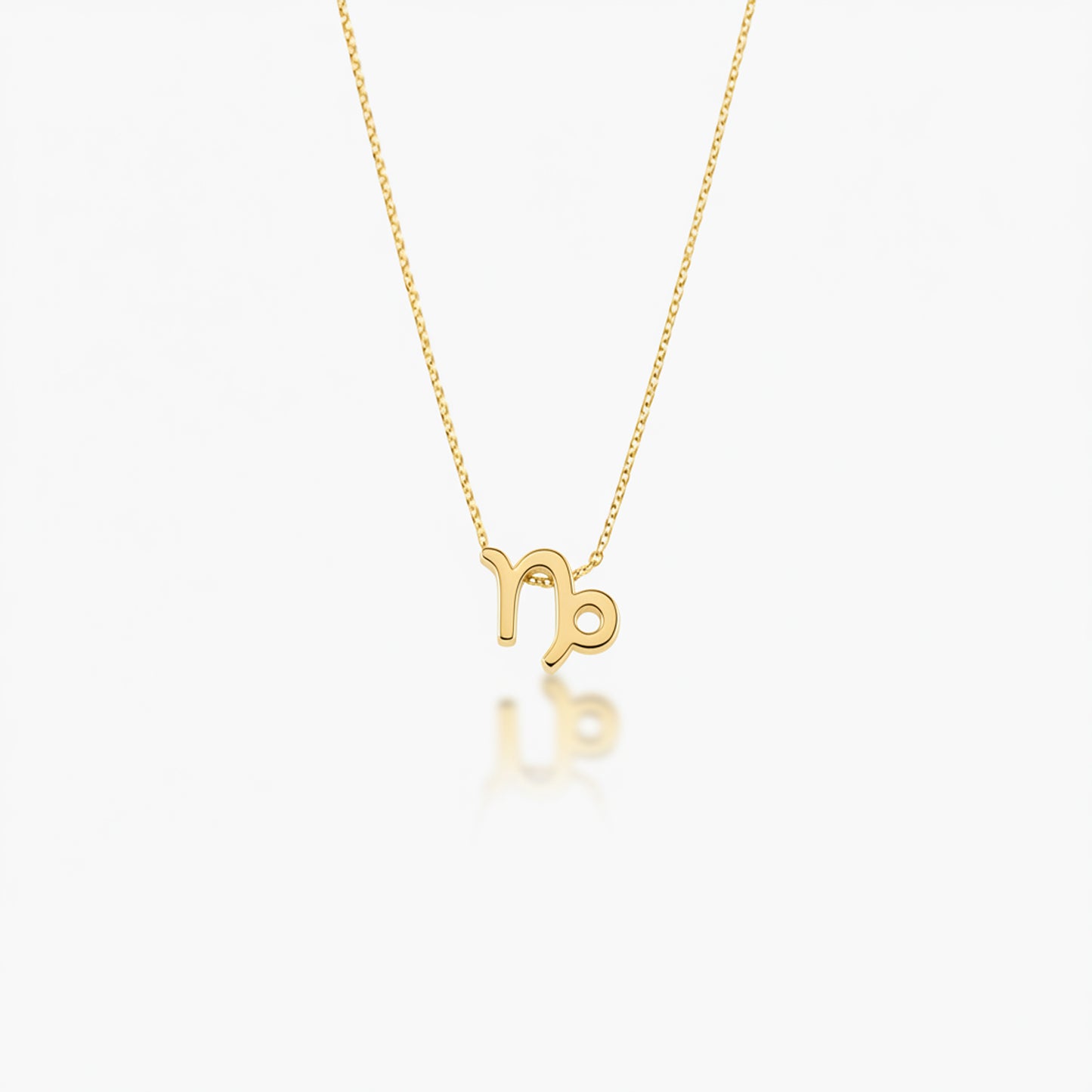 Capricorn Zodiac Glyph Necklace - 24k Gold Plated