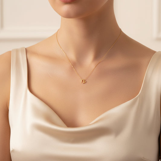 Capricorn Zodiac Glyph Necklace - 24k Gold Plated