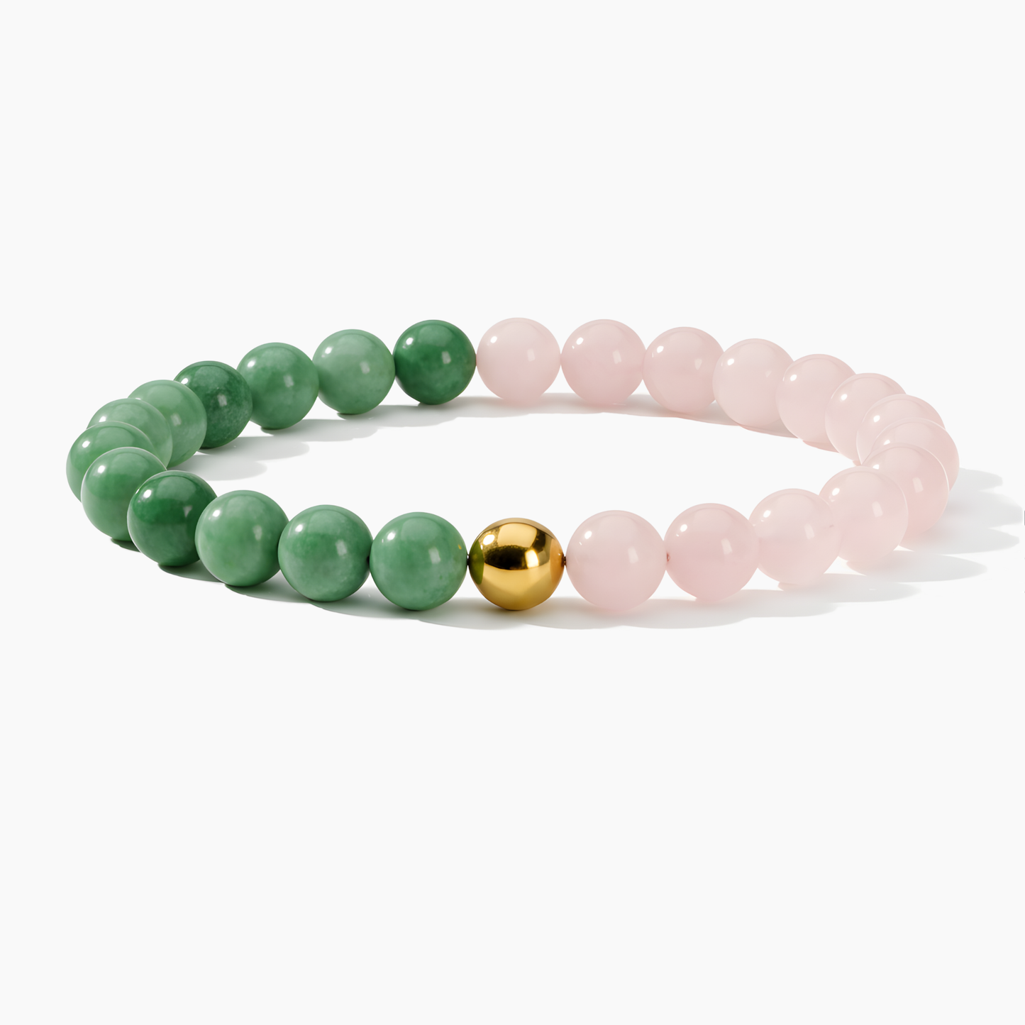 Rose Quartz & Jade Dual Energy Romance Crystal Bracelet