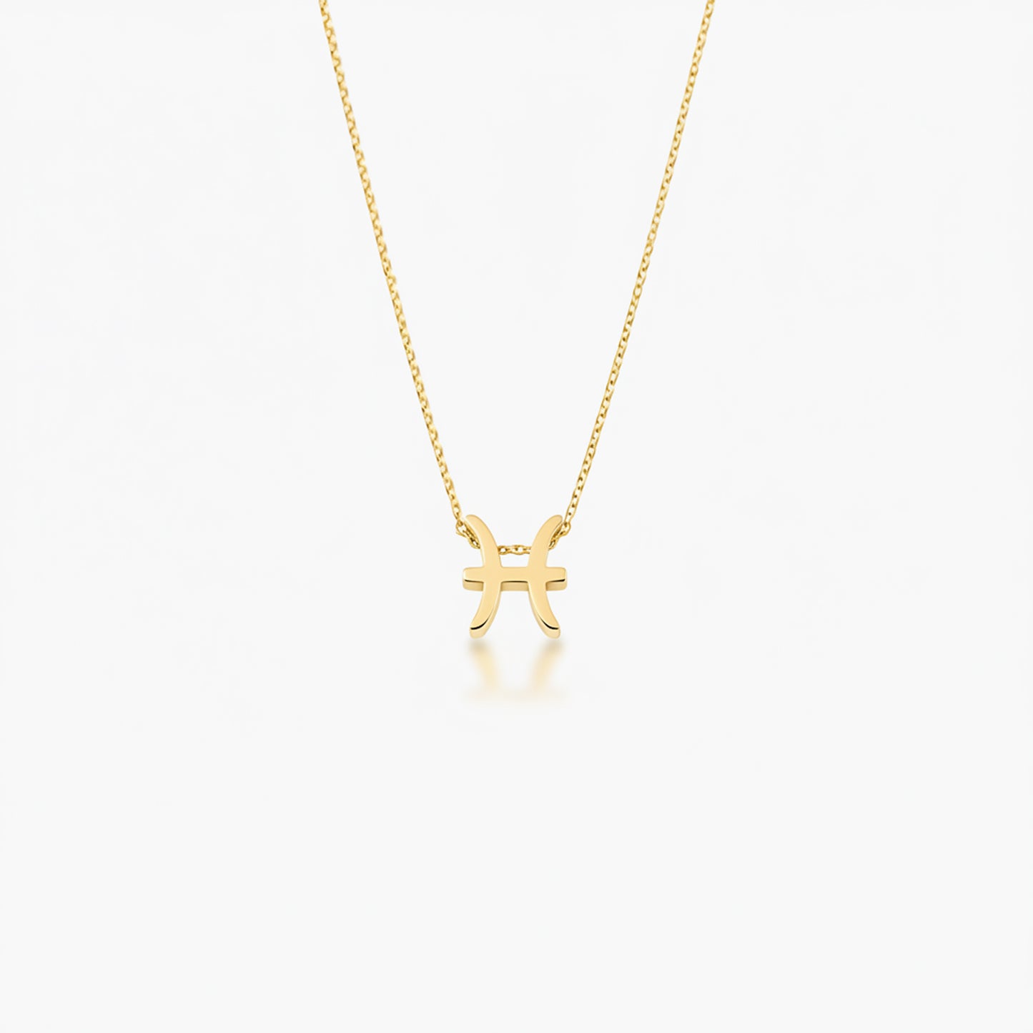 Pisces Zodiac Glyph Necklace - 24k Gold Plated