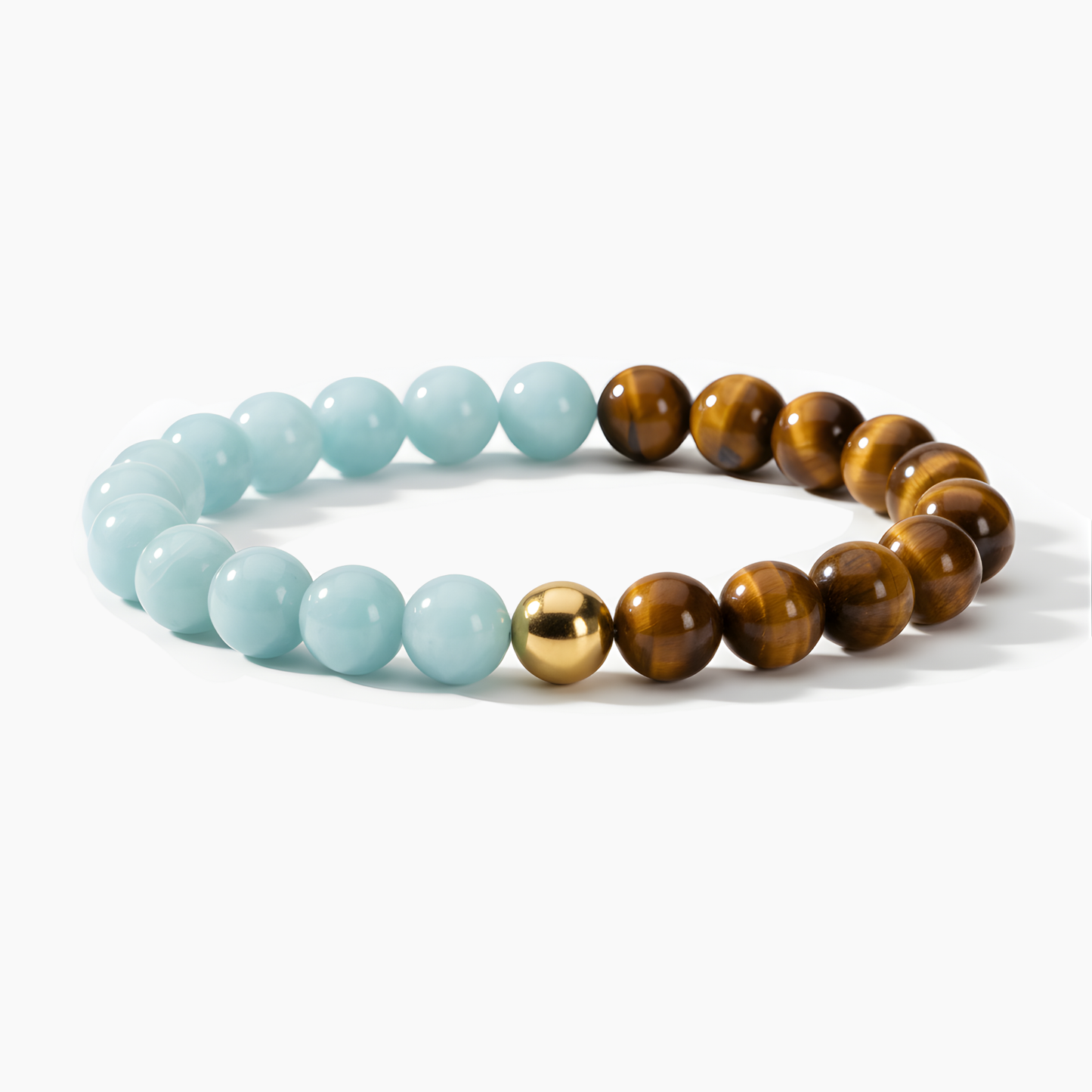Aquamarine & Tiger's Eye Dual Energy Luck Crystal Bracelet