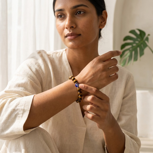 Leo Evil Eye Tigers Eye Crystal Protection Bracelet