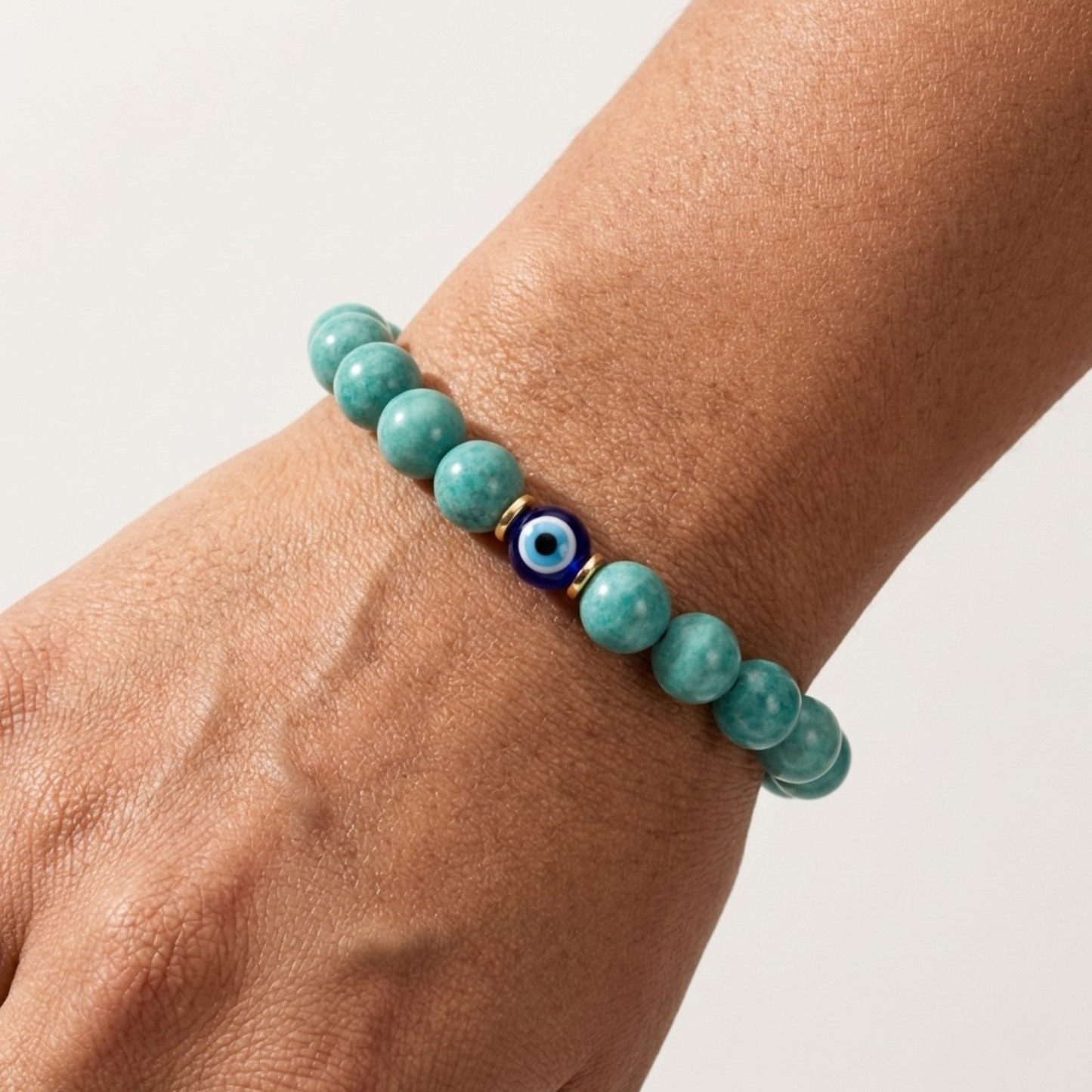 Virgo Evil Eye Amazonite Crystal Protection Bracelet