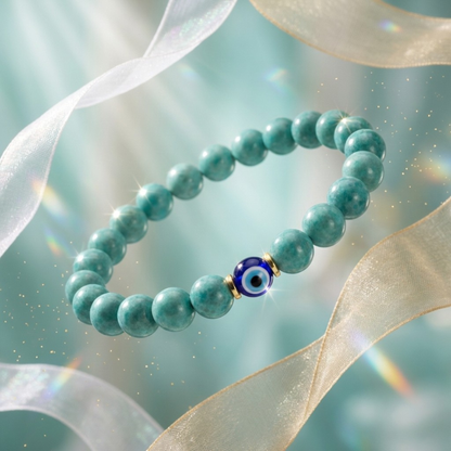 Virgo Evil Eye Amazonite Crystal Protection Bracelet