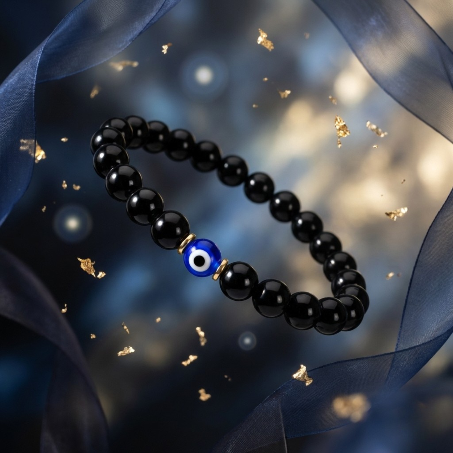 Scorpio Evil Eye Black Obsidian Crystal Protection Bracelet