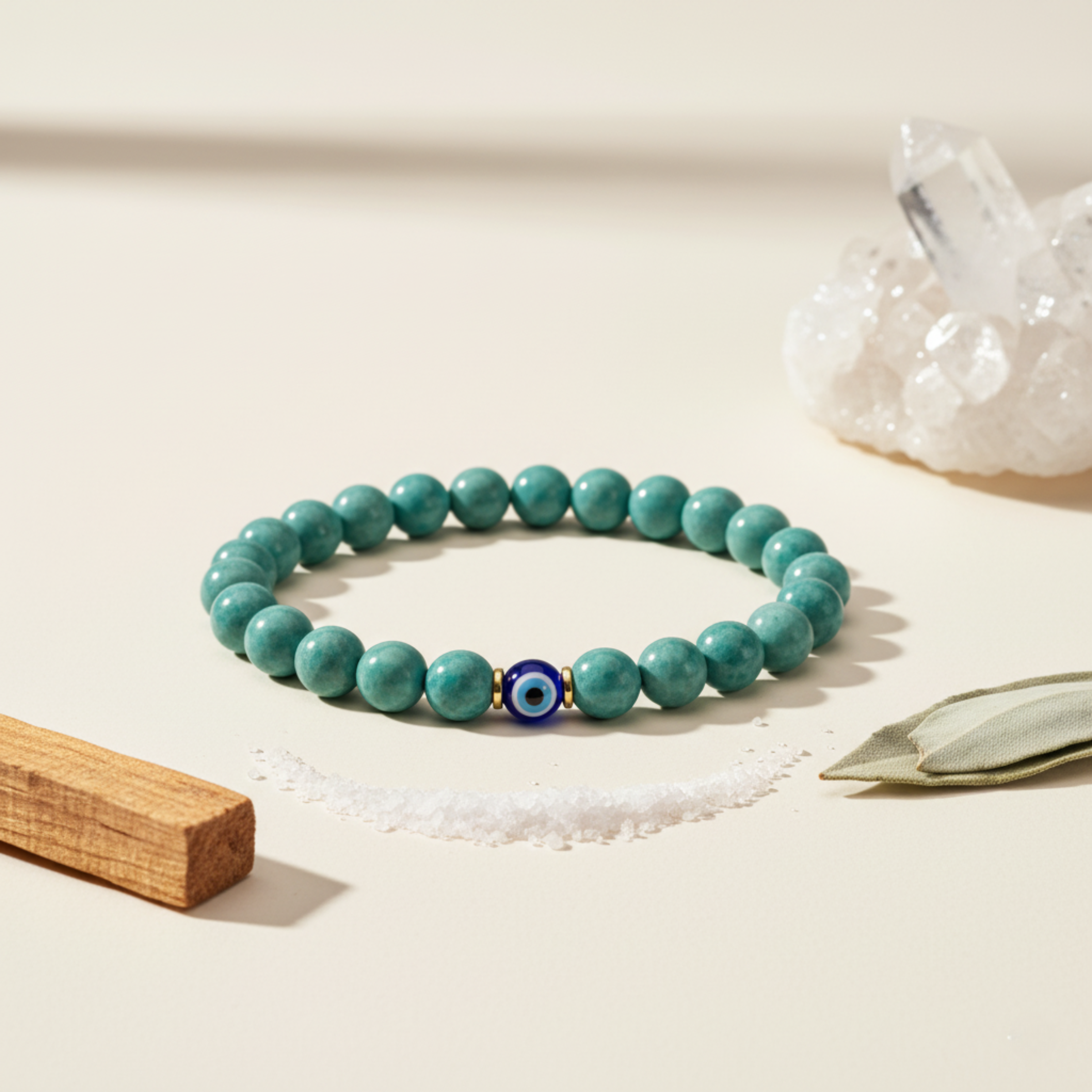 Virgo Evil Eye Amazonite Crystal Protection Bracelet