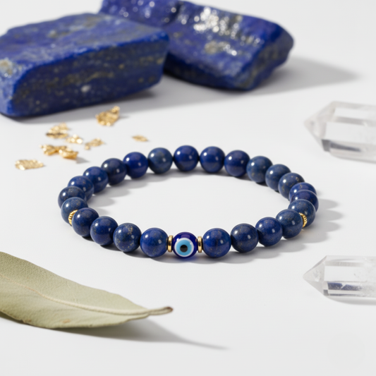 Sagittarius Evil Eye Lapis Lazuli Crystal Protection Bracelet