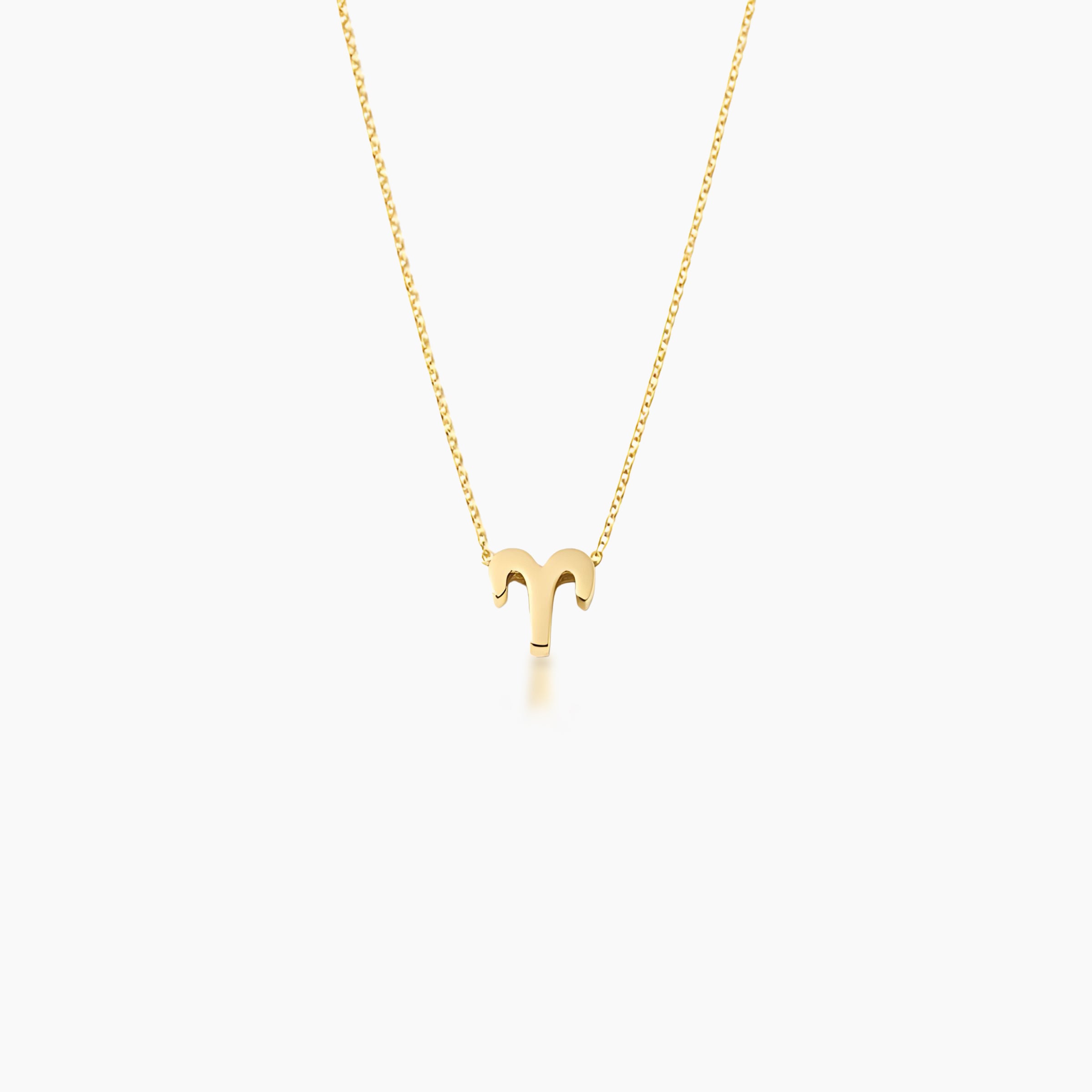 Aries Zodiac Glyph Necklace - 24k Gold Plated