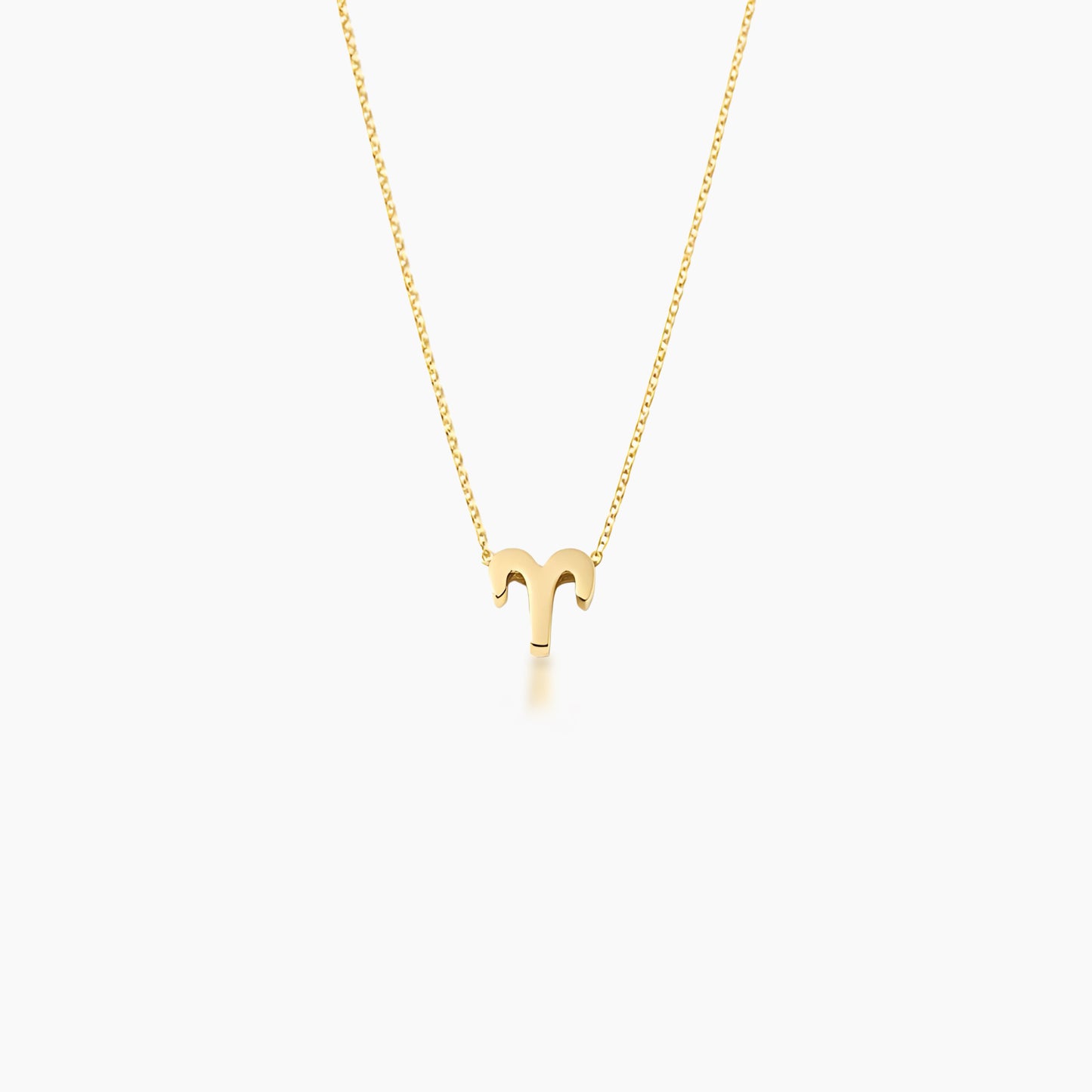 Aries Zodiac Glyph Necklace - 24k Gold Plated