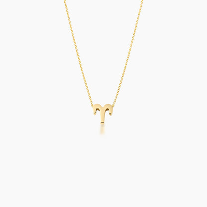 Aries Zodiac Glyph Necklace - 24k Gold Plated