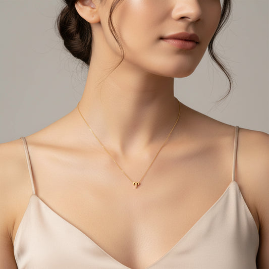 Aries Zodiac Glyph Necklace - 24k Gold Plated