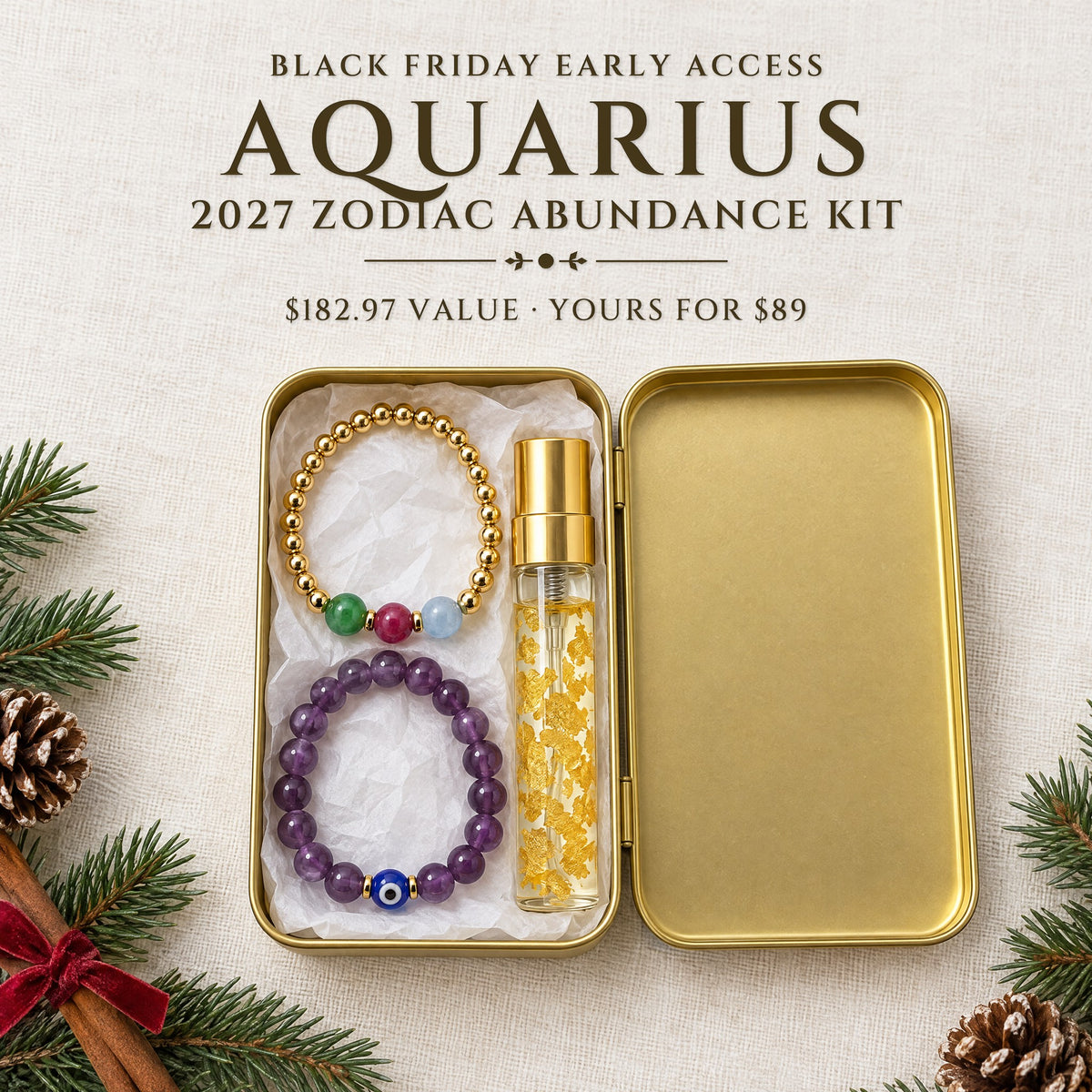 2027 Aquarius Zodiac Abundance Kit · Gold