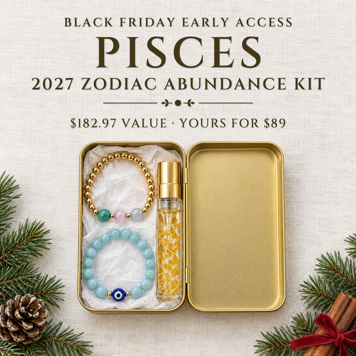 2027 Pisces Zodiac Abundance Kit · Gold