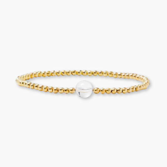 Leo Golden Zodiac Clear Quartz 2026 Bracelet REAL Gold
