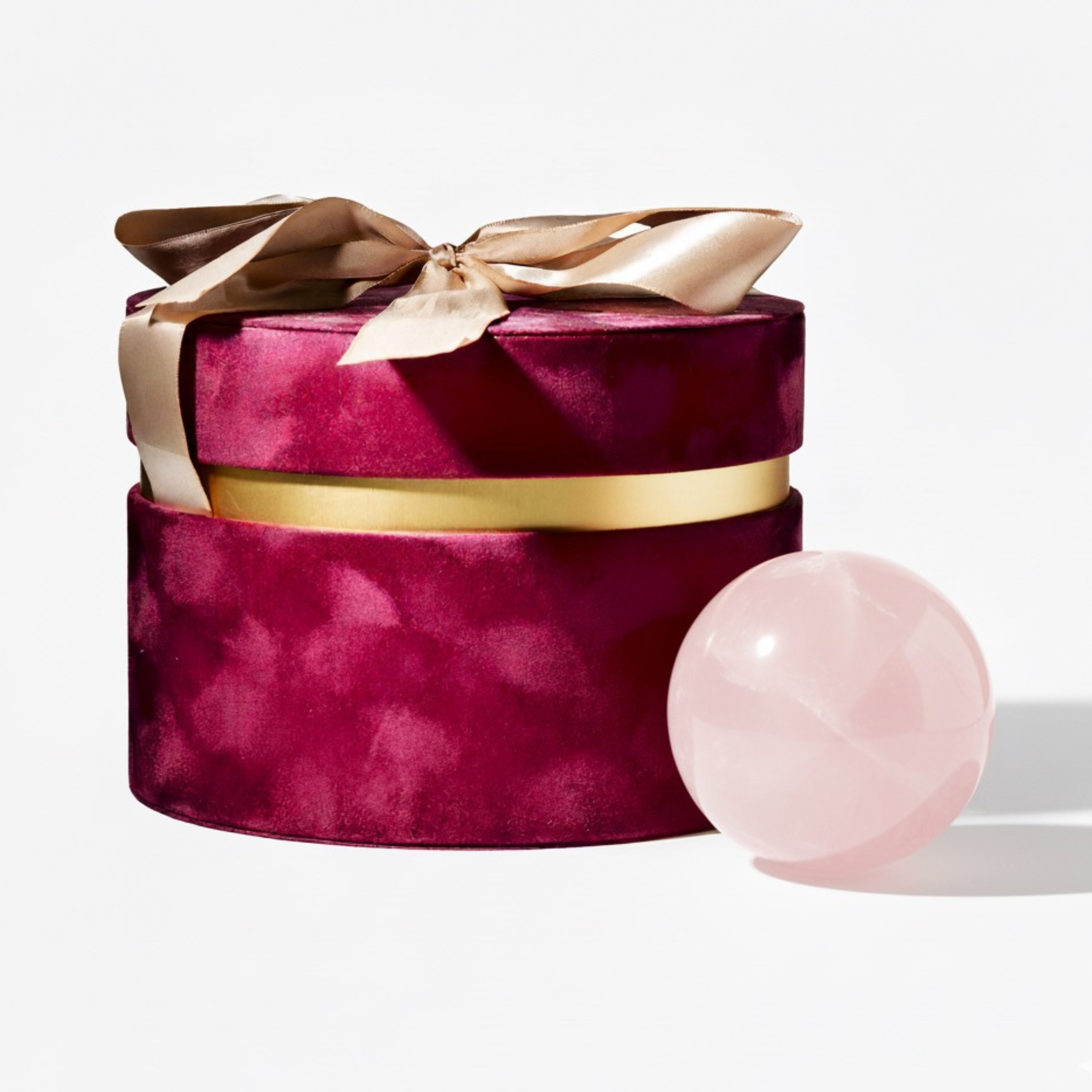 Large Rose Quartz Crystal Sphere Gift Box Set