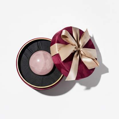 Large Rose Quartz Crystal Sphere Gift Box Set