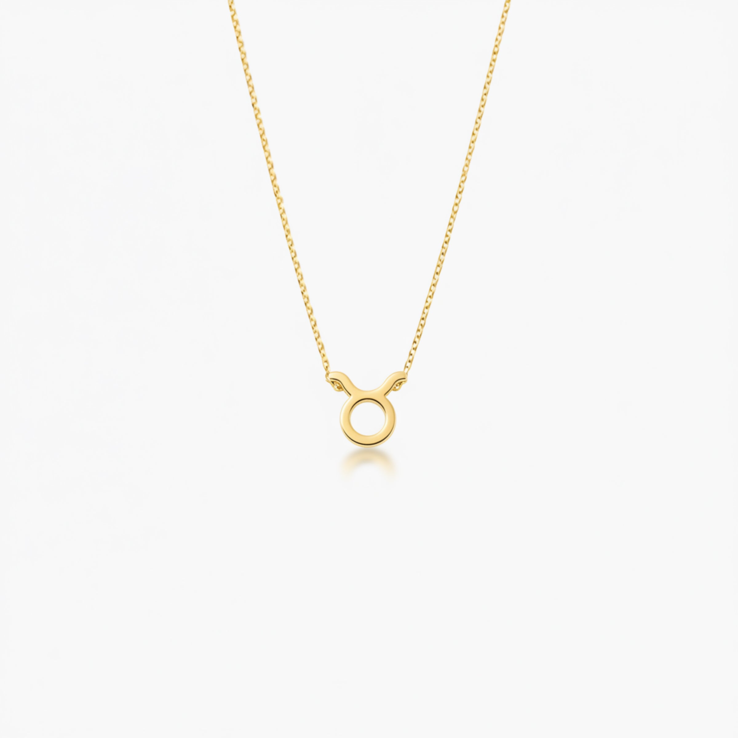 Taurus Zodiac Glyph Necklace - 24k Gold Plated