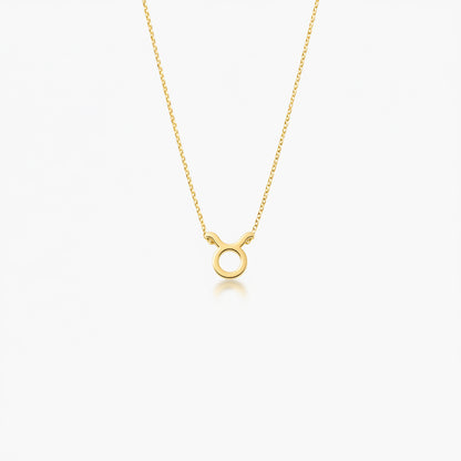 Taurus Zodiac Glyph Necklace - 24k Gold Plated