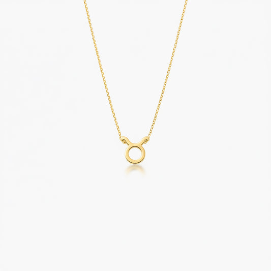 Taurus Zodiac Glyph Necklace - 24k Gold Plated