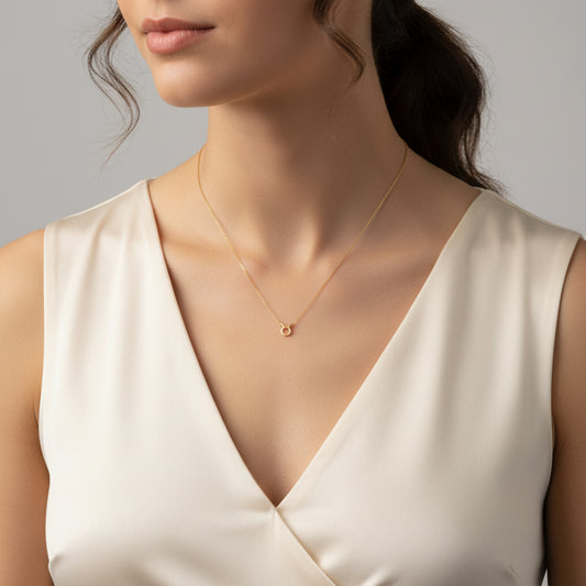 Taurus Zodiac Glyph Necklace - 24k Gold Plated