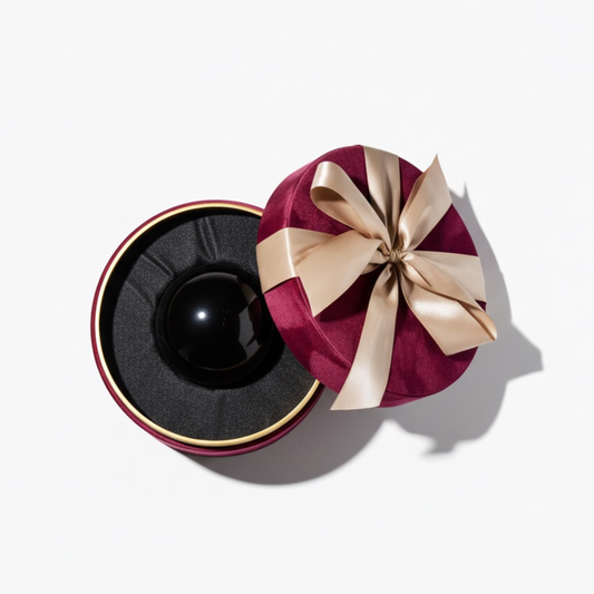 Large Black Obsidian Crystal Sphere Gift Box Set