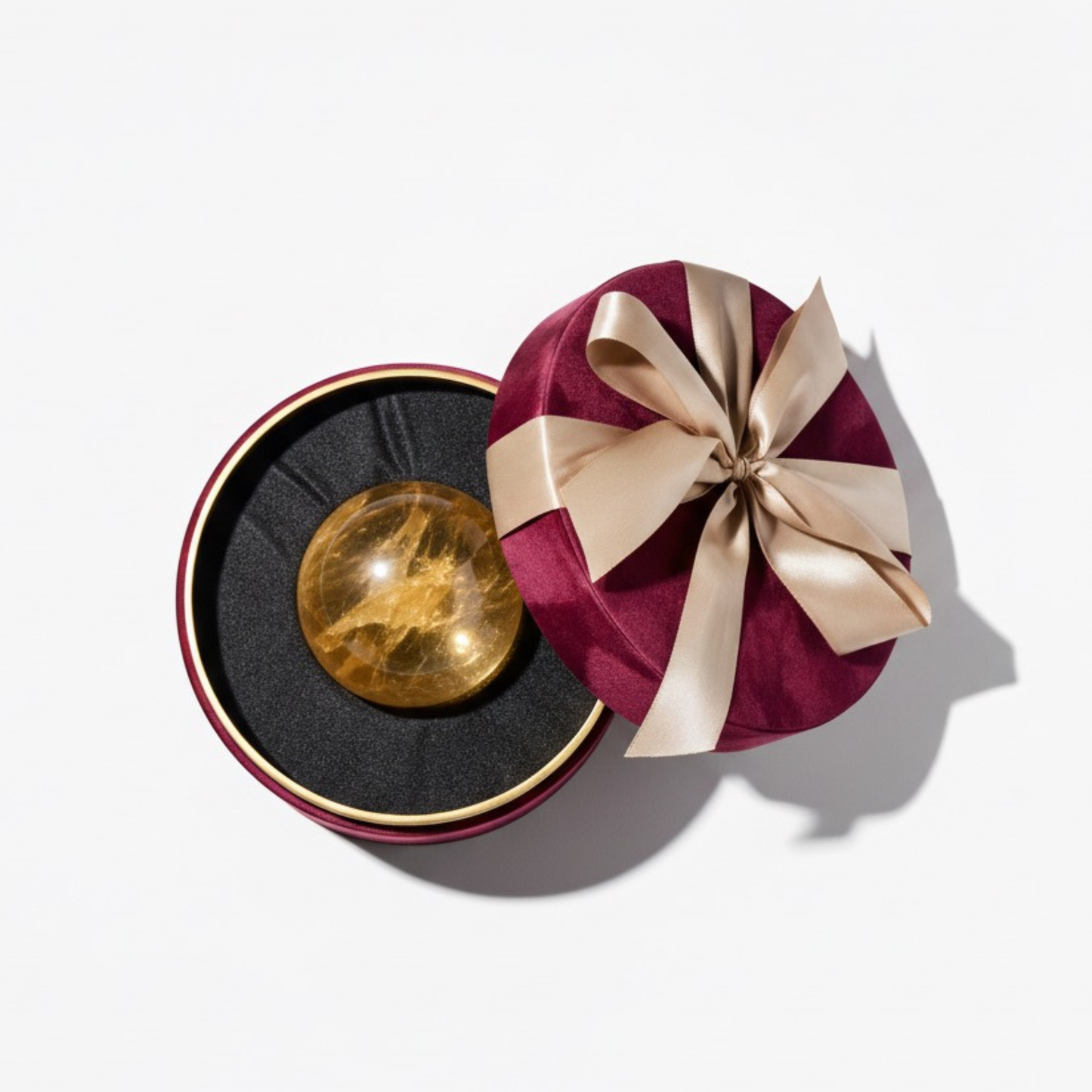 Large Citrine Crystal Sphere Gift Box Set