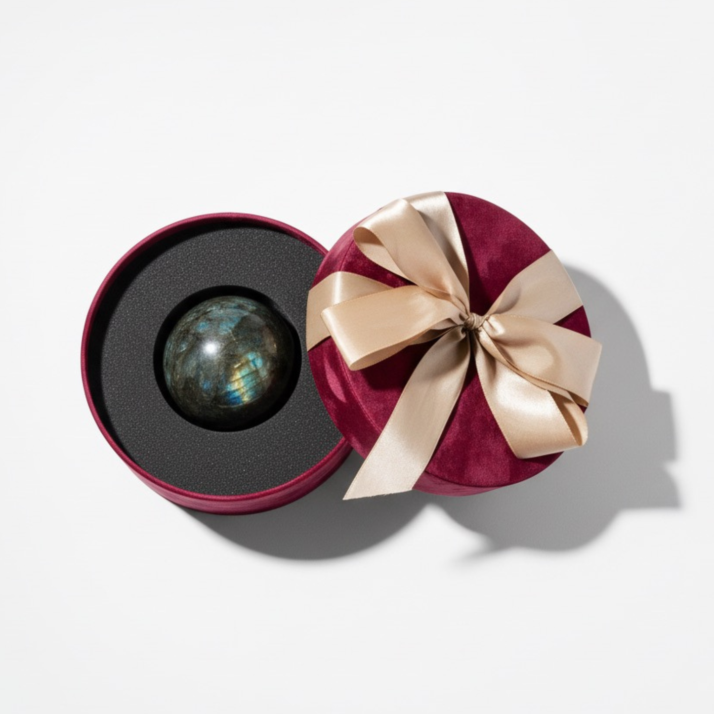 Large Labradorite Crystal Sphere Gift Box Set