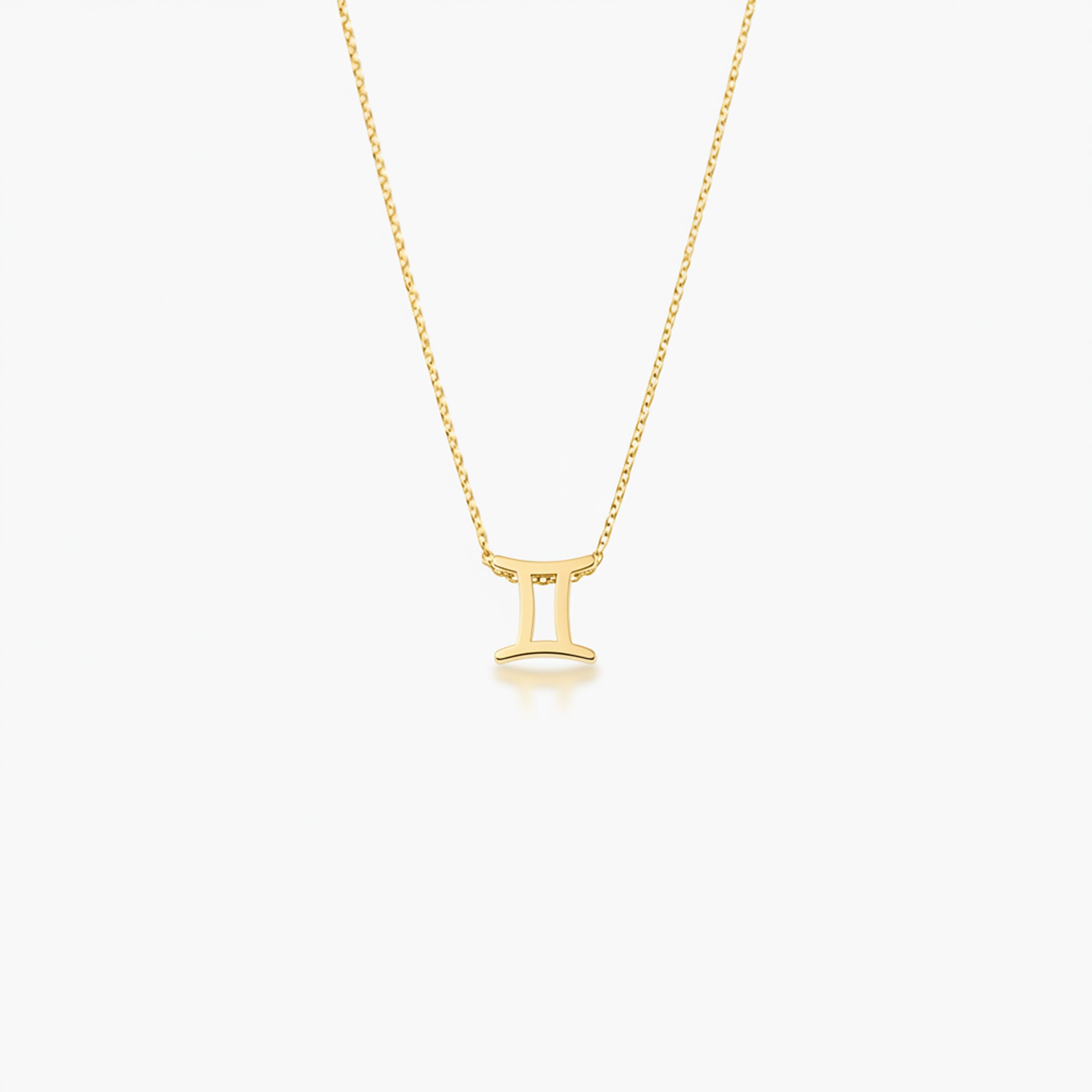 Gemini Zodiac Glyph Necklace - 24k Gold Plated