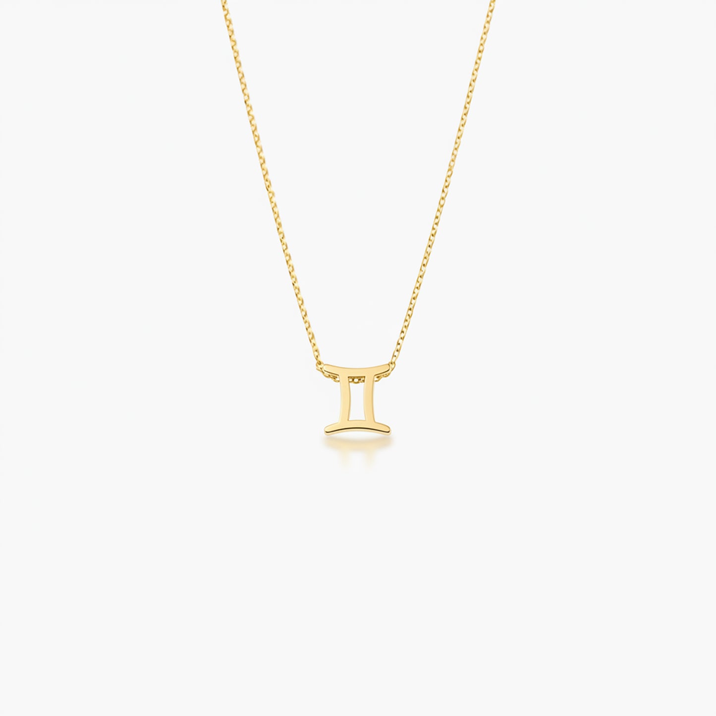 Gemini Zodiac Glyph Necklace - 24k Gold Plated