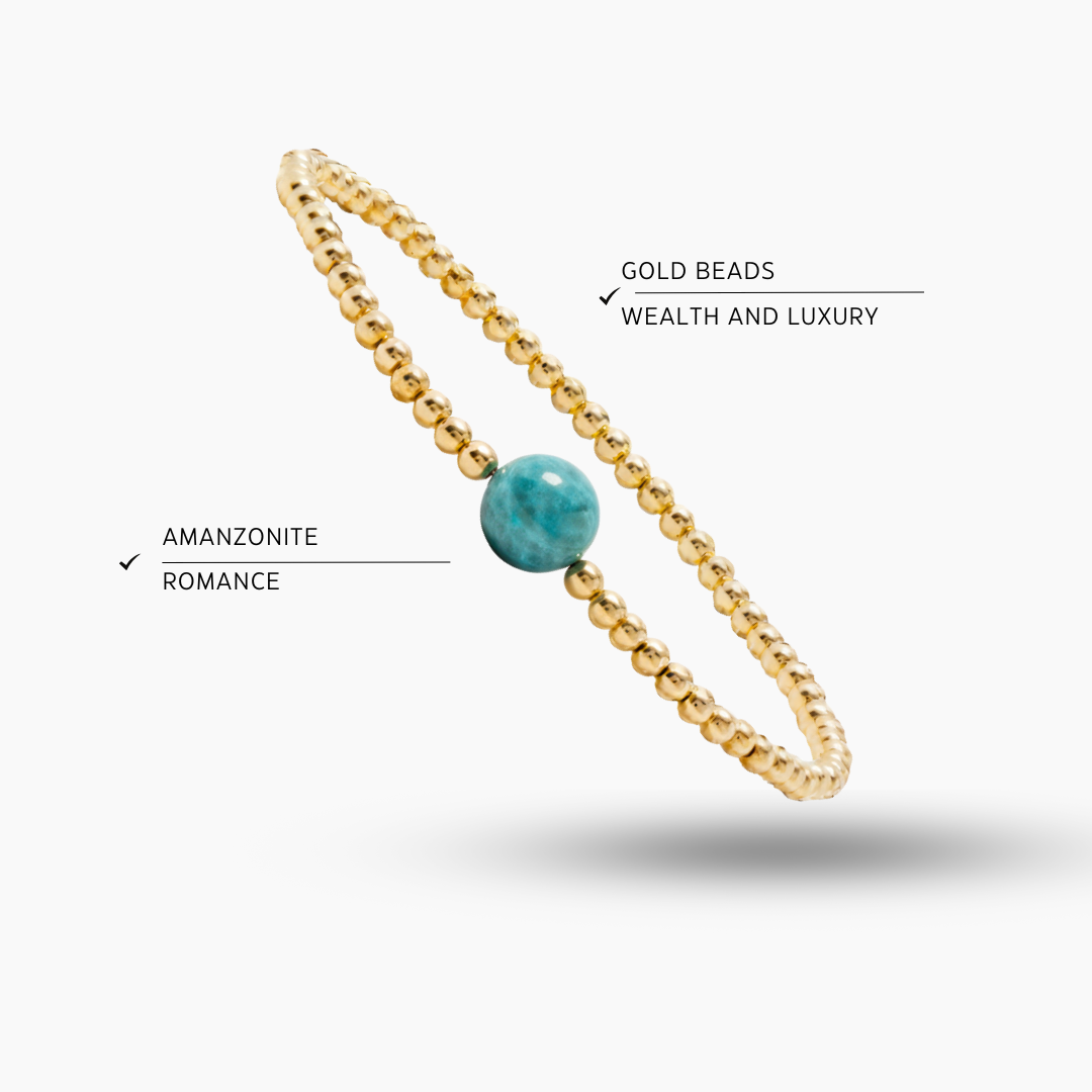 Taurus Golden Zodiac Amazonite 2026 Bracelet REAL Gold