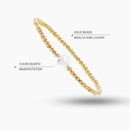 Leo Golden Zodiac Clear Quartz 2026 Bracelet REAL Gold