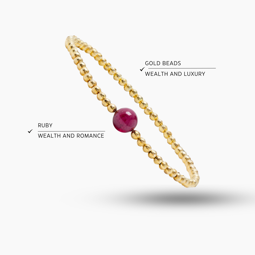 Virgo Golden Zodiac Ruby 2026 Bracelet REAL Gold